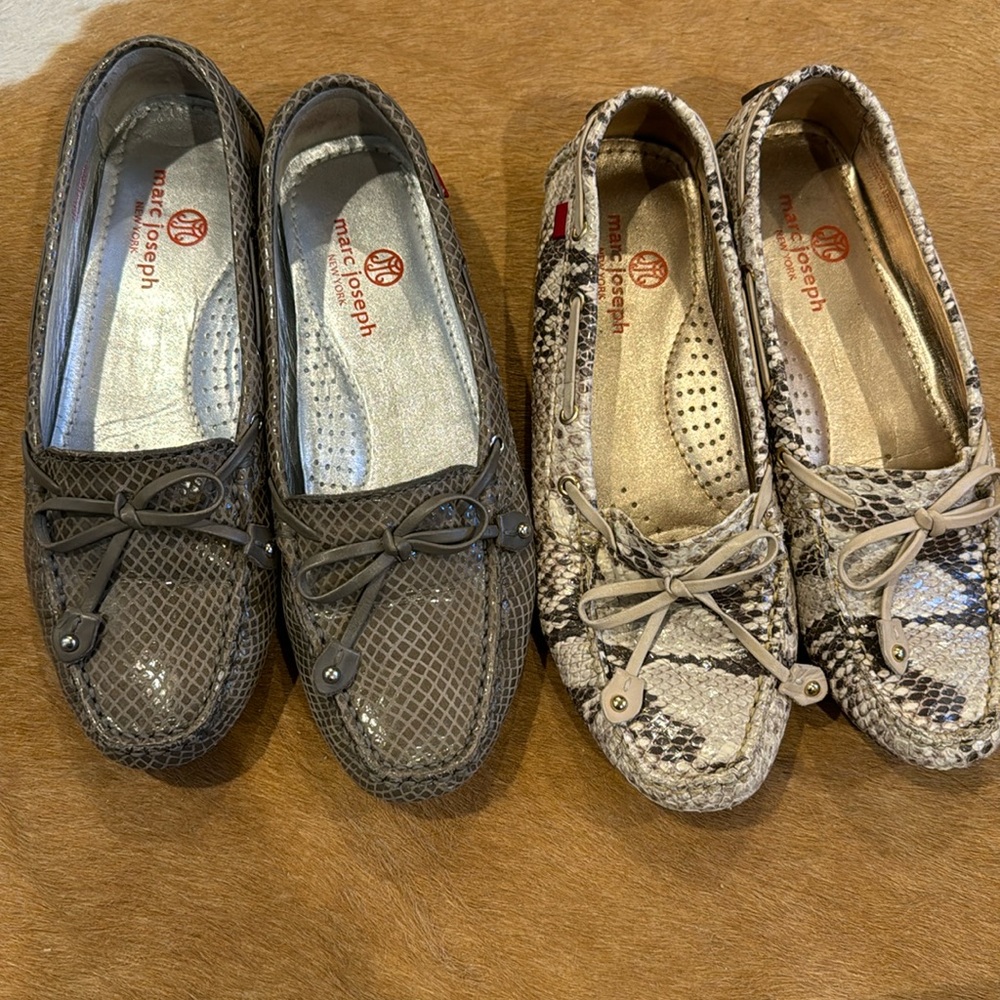 Marc Joseph sz 6 snake skin flats